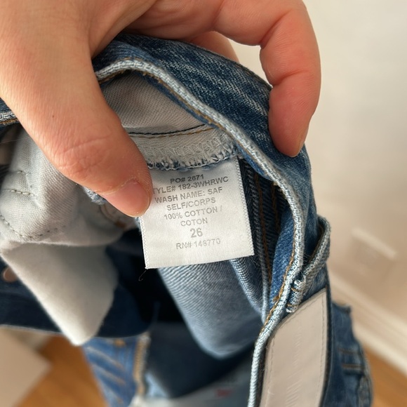 Re/done high rise Wide Leg Crop blue jeans size 26 - Picture 10 of 10
